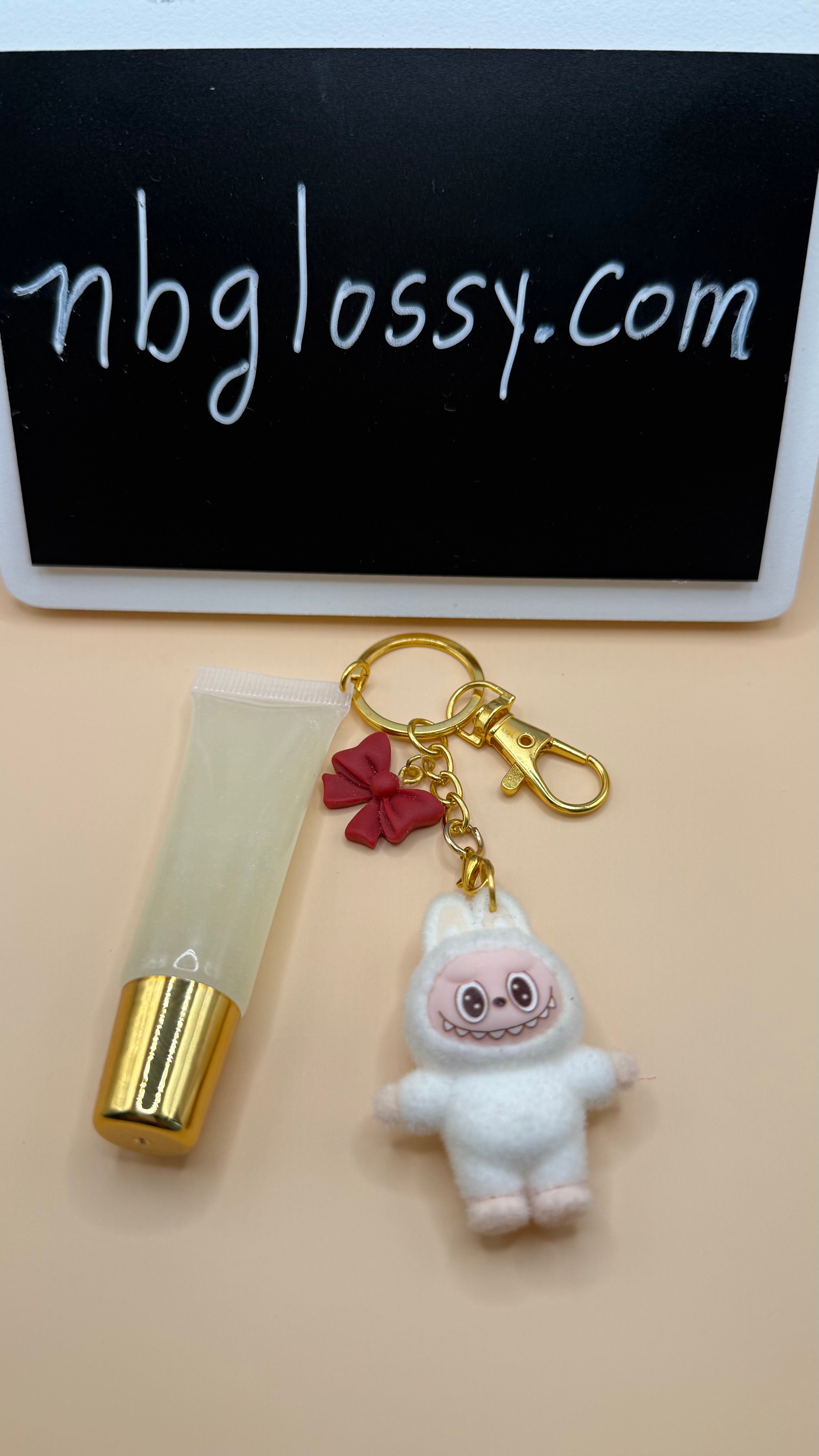 Handmade Vegan Lip Gloss Keychain-Organic,Hydrating,Coconut scent.Cut gift for her