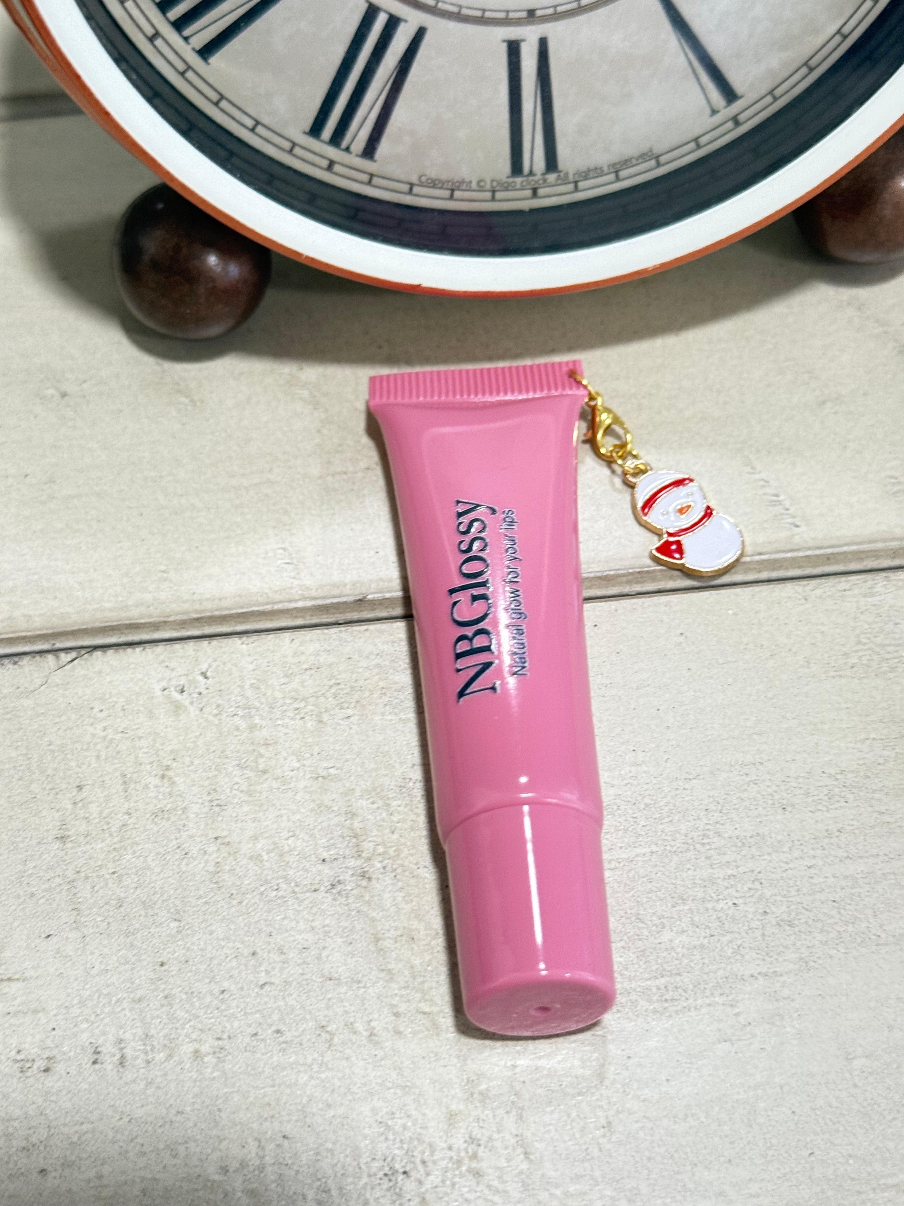 Champagne Pink Lip Gloss|Vegan and Hydrating Gloss|Nbglossy Holiday Charm Collection