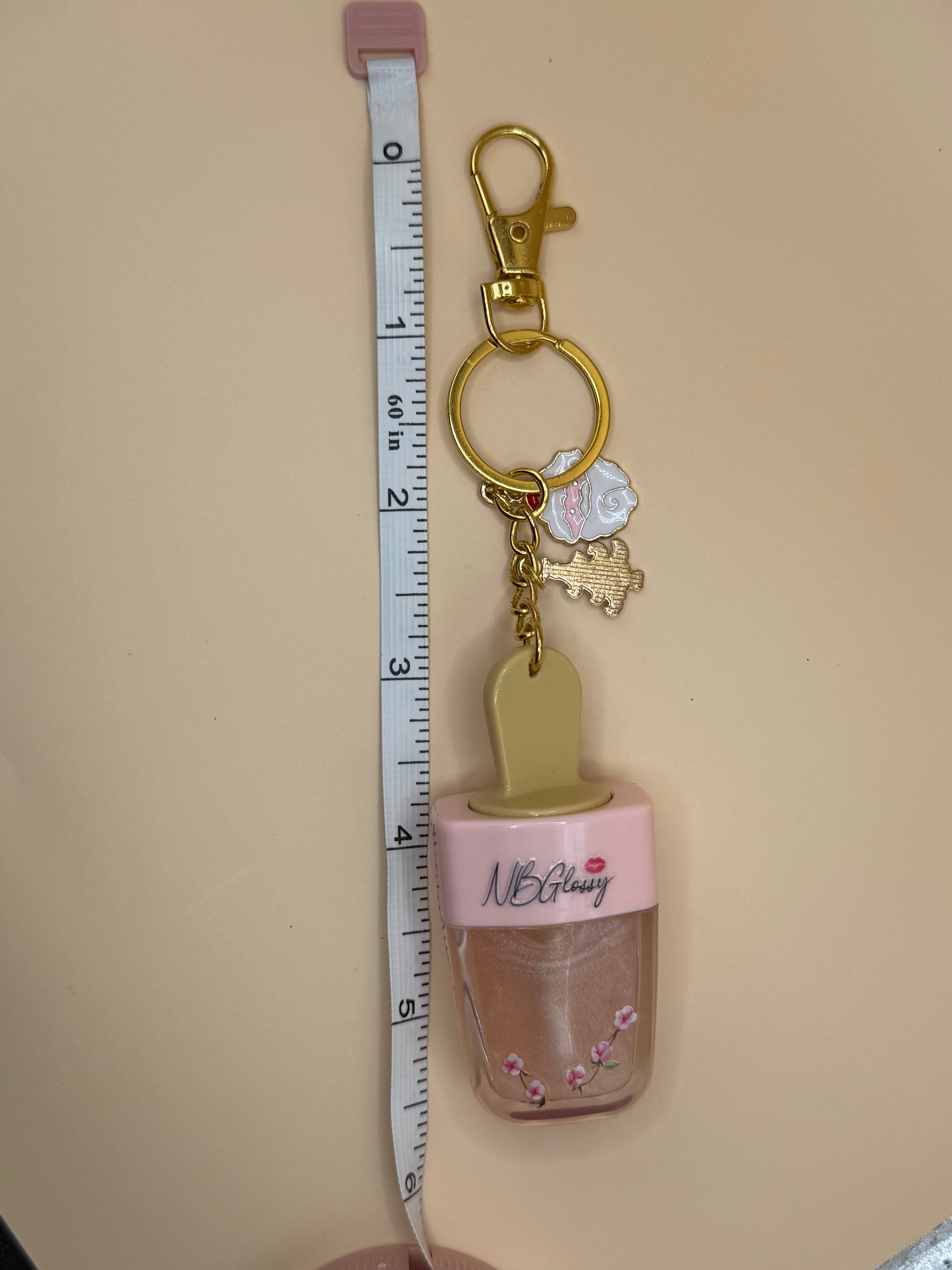 Cotton Candy lip gloss keychain/ Christmas joy/ Nbglossy lip gloss